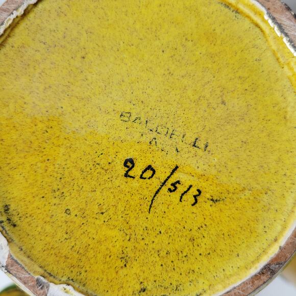 Set of 4 Vintage Baldelli Pottery Ceramic Cookie Canisters with Lid Green Italy - Picture 6 of 13